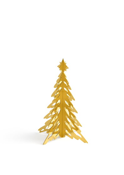 Dekoračný stromček Pinetree, 15 cm – mosadzný