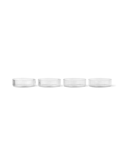 Servírovacie misky Ripple, set 4 ks – číre