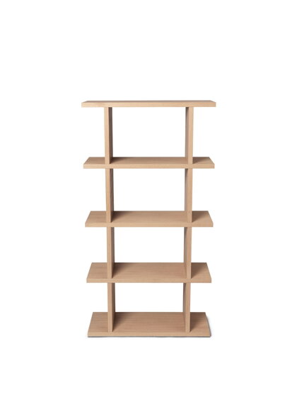 Knižnica Kona Bookcase 1x4, Natural Oak Veneer – prírodná/dub