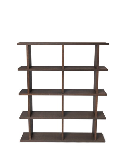 Knižnica Kona Bookcase 2x4, Dark Stained Oak – hnedá/dub