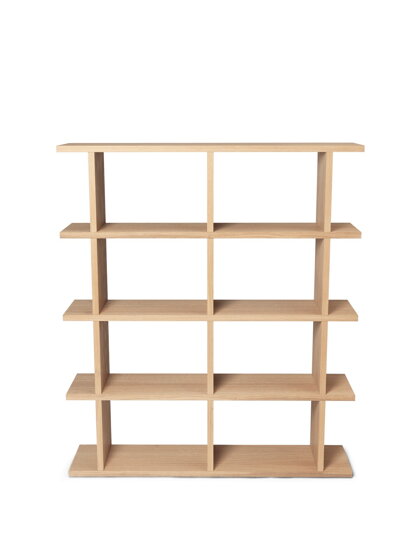 Knižnica Kona Bookcase 2x4, Natural Oak Veneer – prírodná/dub