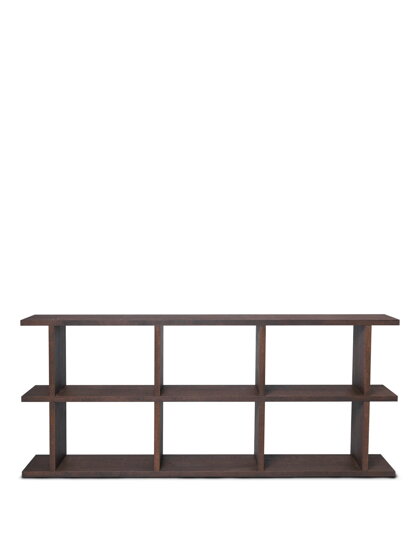 Knižnica Kona Bookcase 3x2, Dark Stained Oak – hnedá/dub