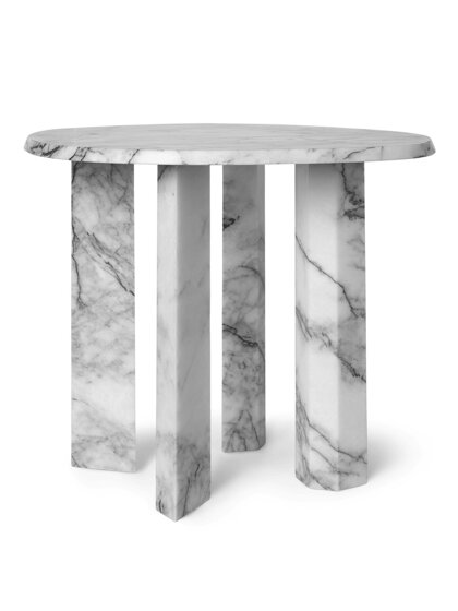 Príručný stolík Taula Side Table White/Charcoal – biely/čierny