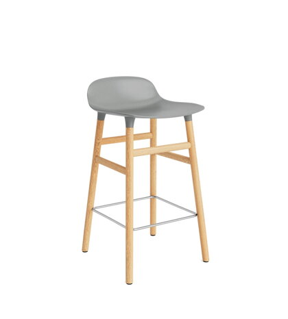 Barová stolička Form Barstool, 65 cm – sivá/dub