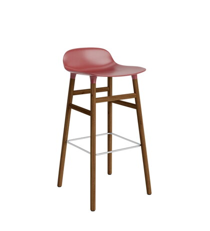 Barová stolička Form Barstool, 75 cm – červená/orech