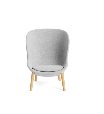 Kreslo Hyg Lounge Chair High Oak – svetlosivé/dub