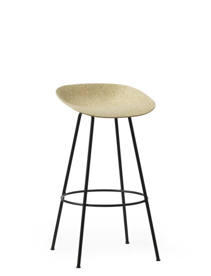 Barová stolička Mat Barstool, 75 cm – konopné vlákno/čierna oceľ