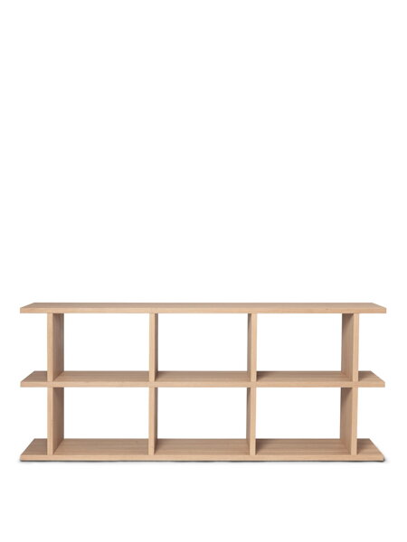 Knižnica Kona Bookcase 3x2, Natural Oak Veneer – prírodná/dub